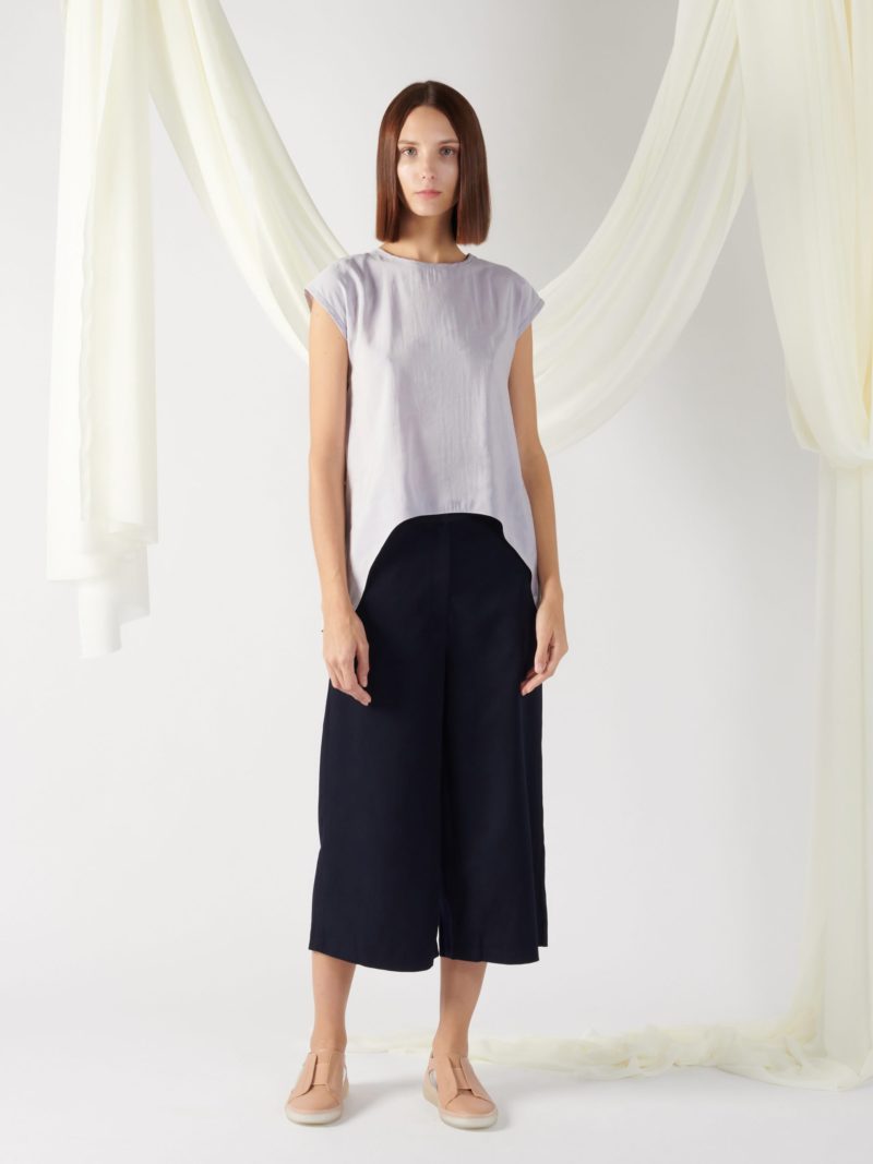top with back slit in mist